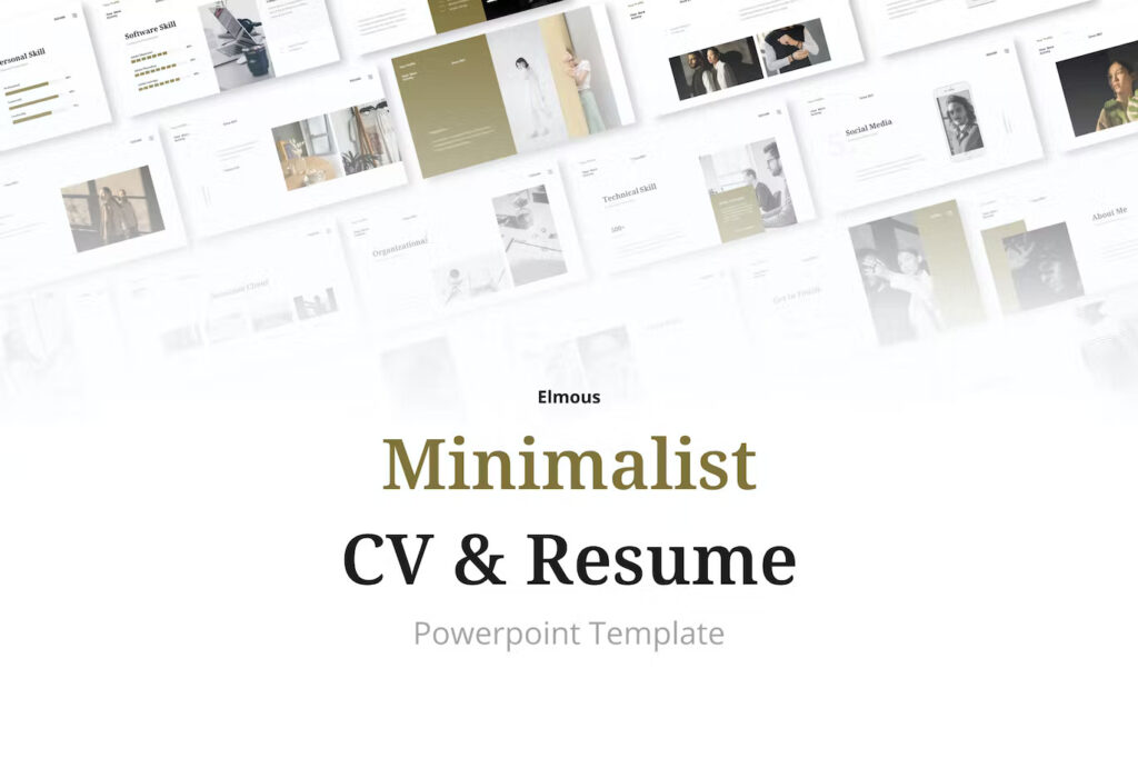 Minimalist CV Resume Powerpoint Presentation – MasterBundles
