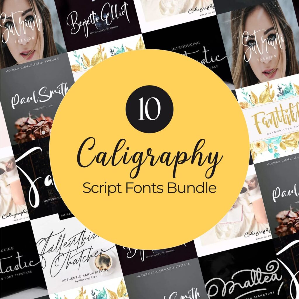 10 Caligraphy Script Fonts Bundle – MasterBundles