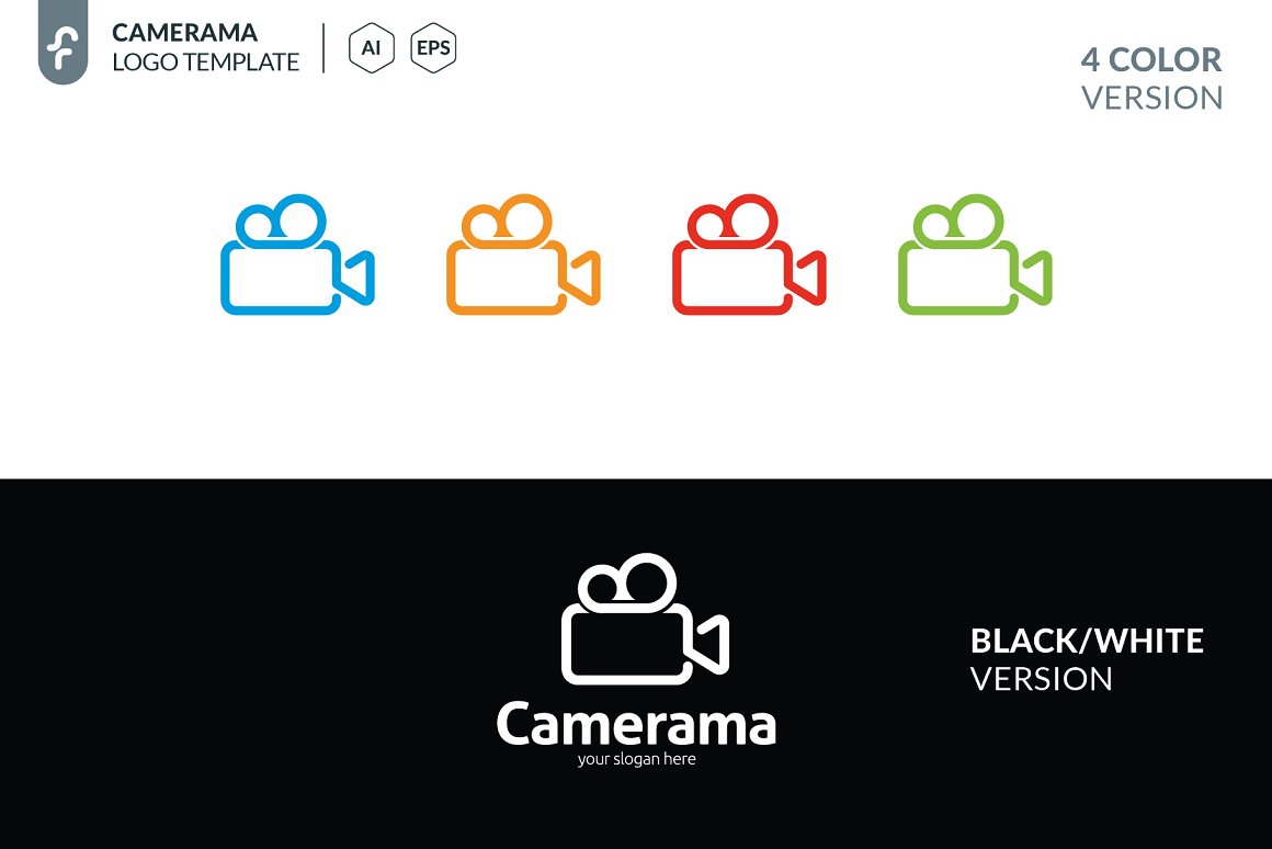 Color logos of film cameras.