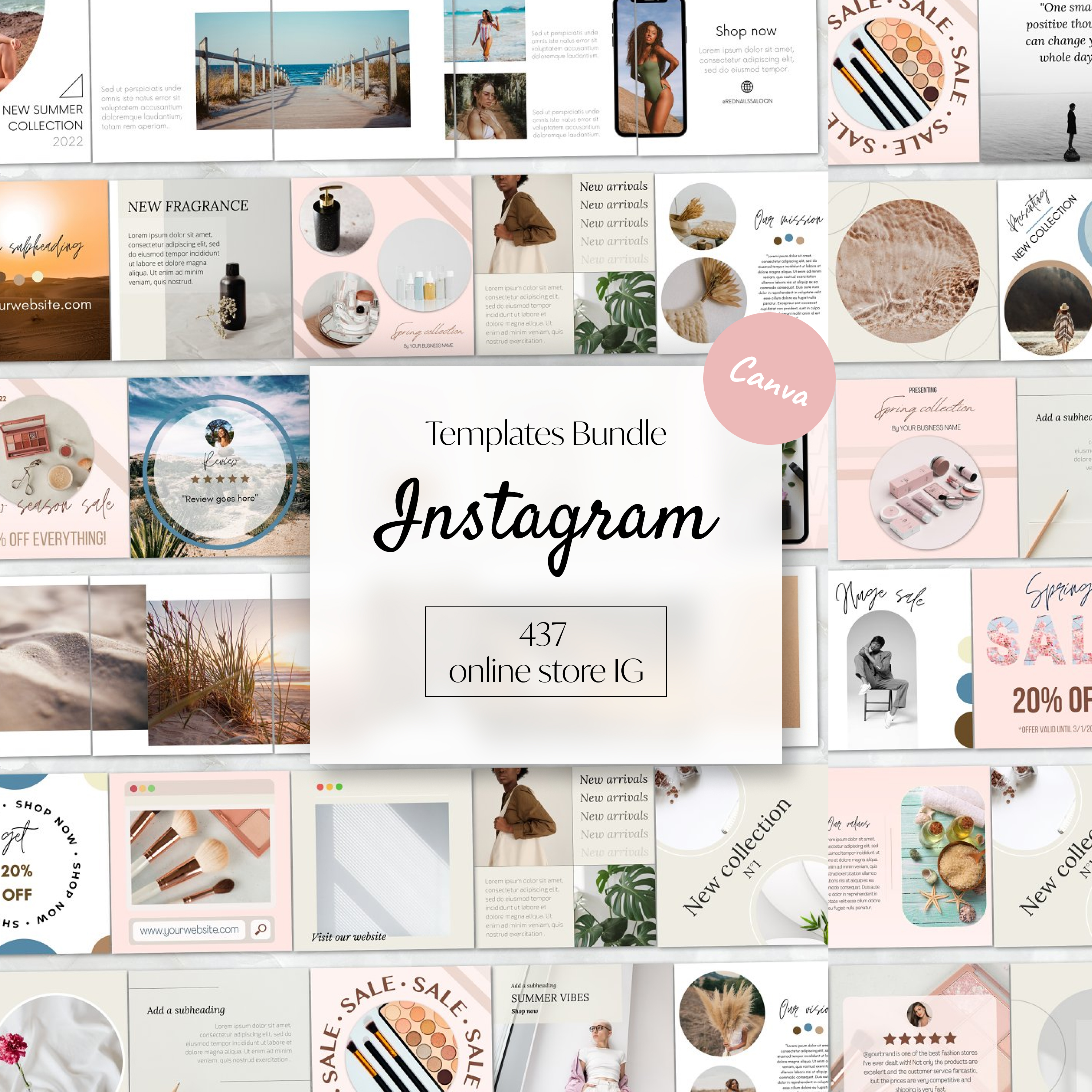 Prints of canva instagram templates bundle.