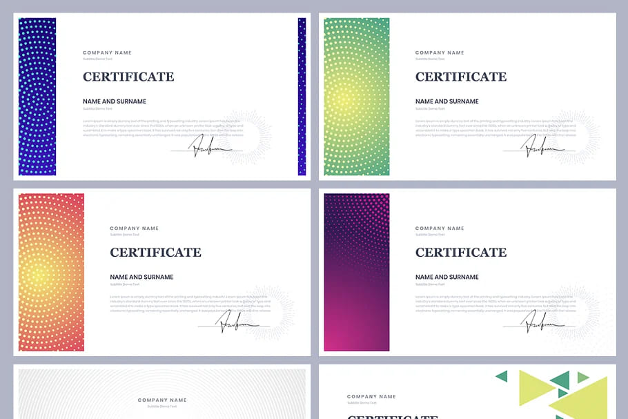 certificate diploma variants powerpoint.