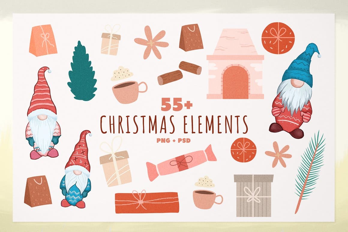 Christmas Clipart PNG PSD Preview 1.