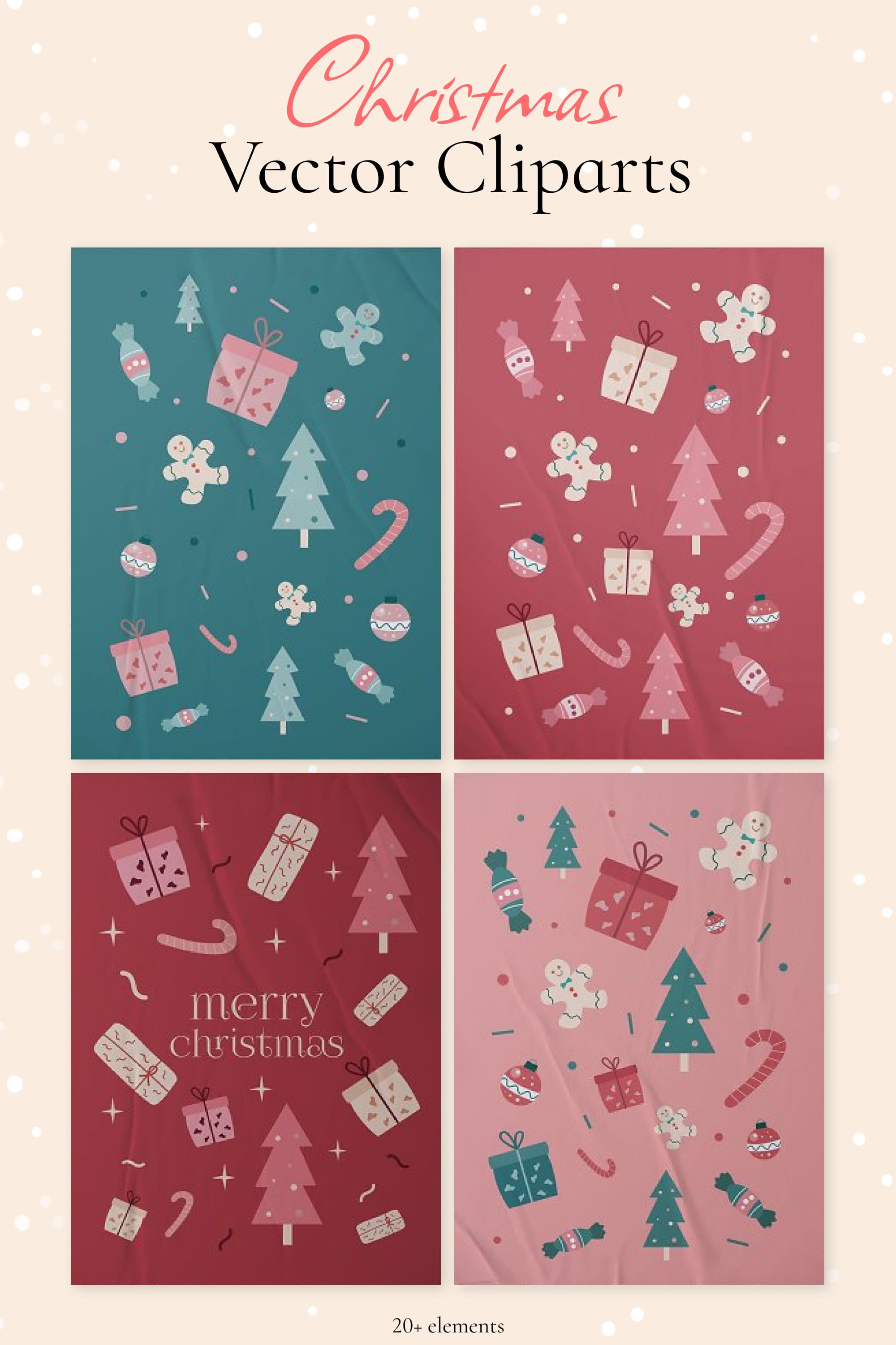 Christmas Clipart Vector And PNG Kit Pinterest.