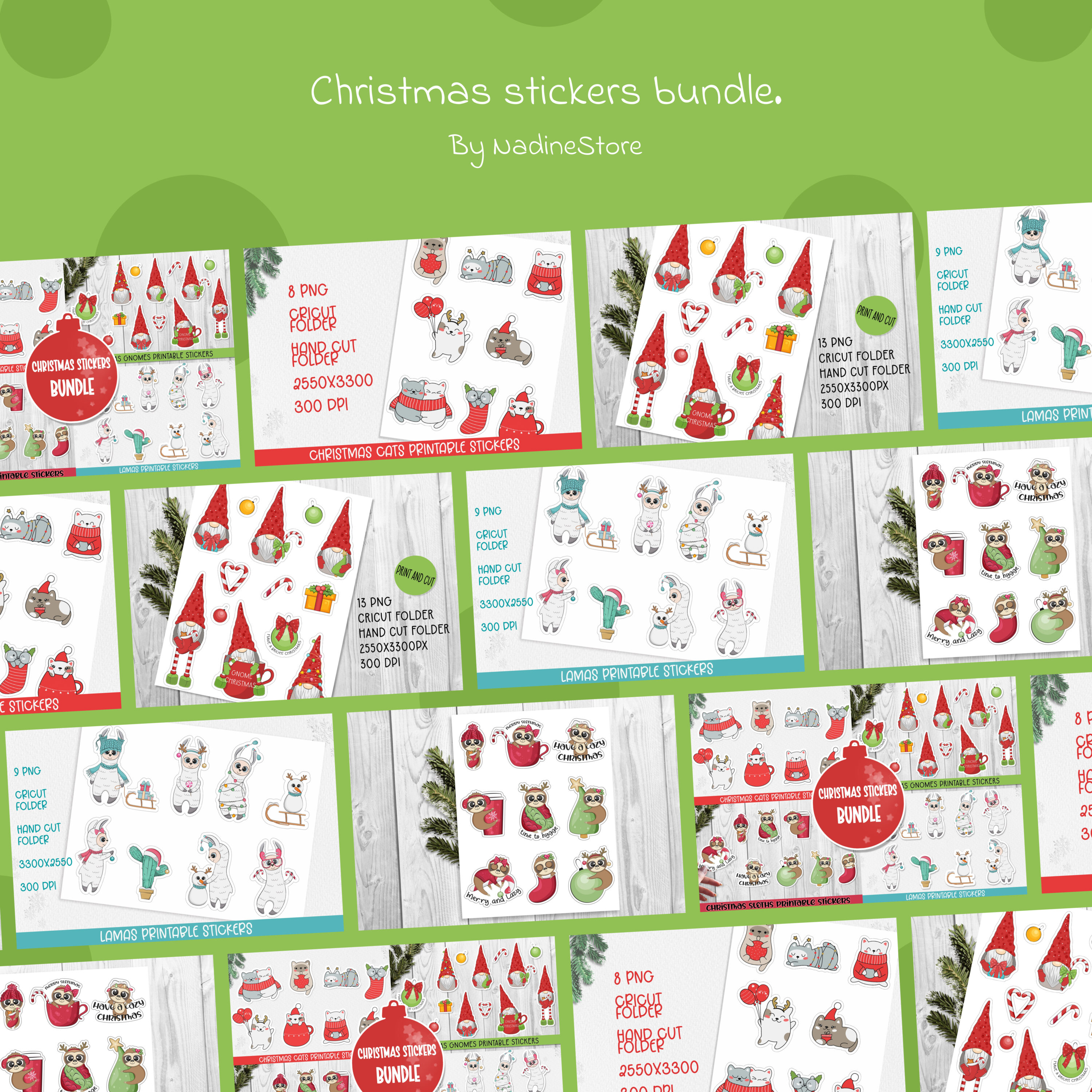 Preview christmas stickers bundle.