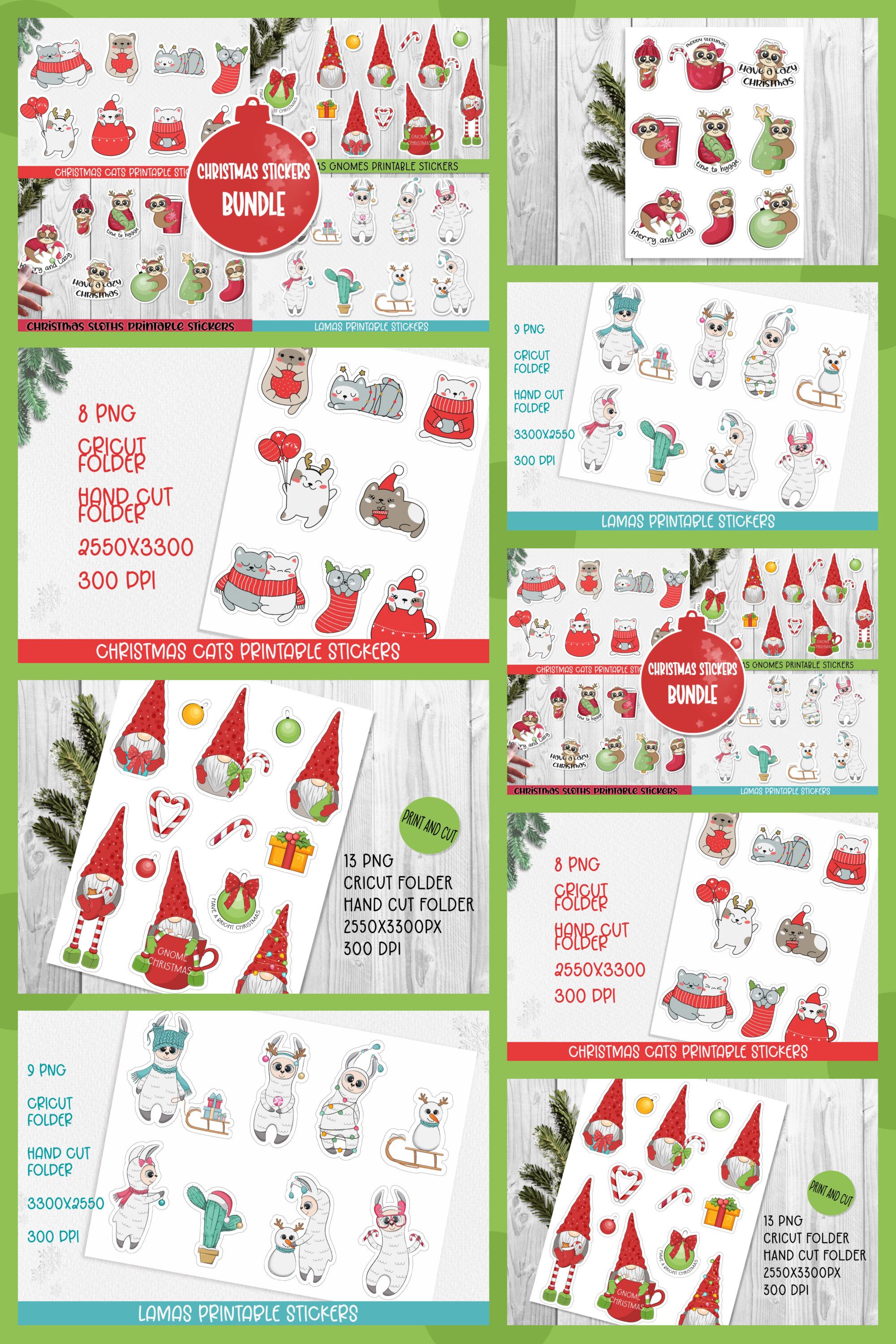 Christmas stickers bundle of pinterest.