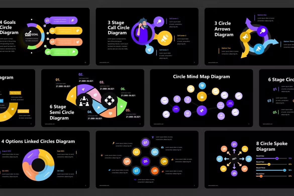 Сircle Diagram Powerpoint Template Preview 2.