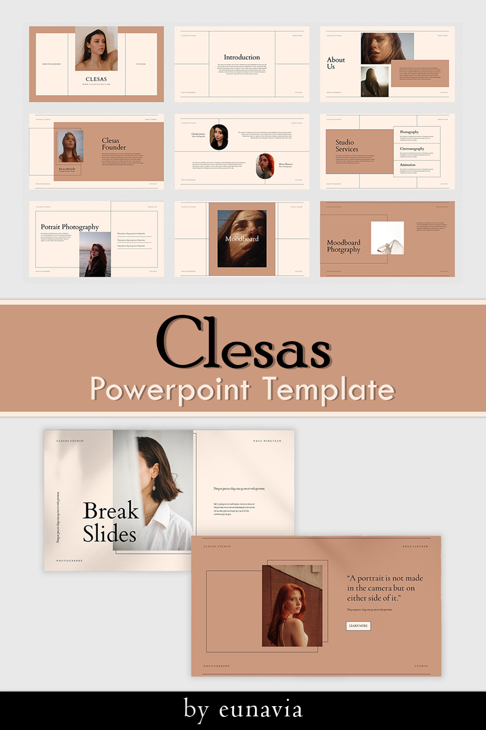 Clesas powerpoint template of pinterest.