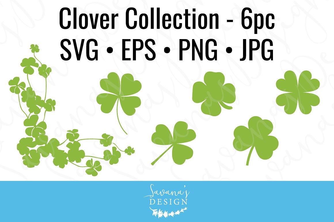 A unique presentation style of the image of a clover plant.
