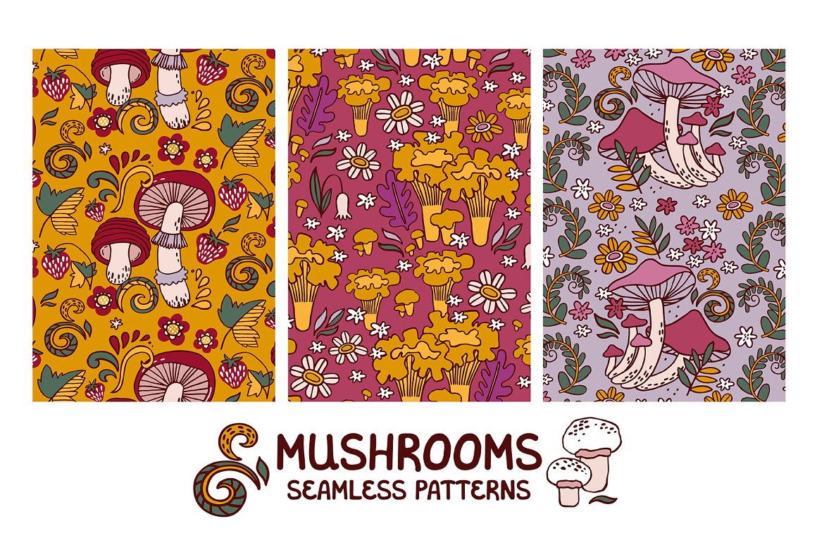 Background pictures on the theme of mushrooms.