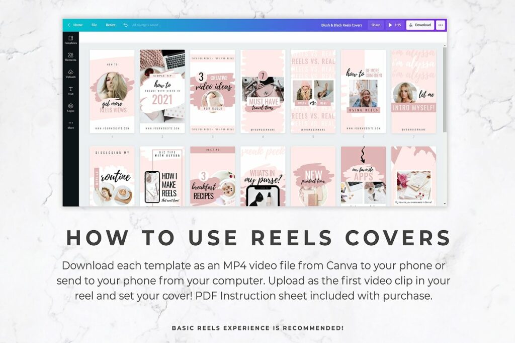 Instagram Reels Templates | Blush – MasterBundles