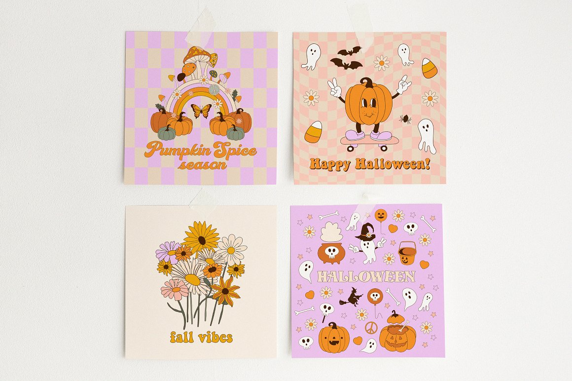 Images with flowers and pumpkins and more.