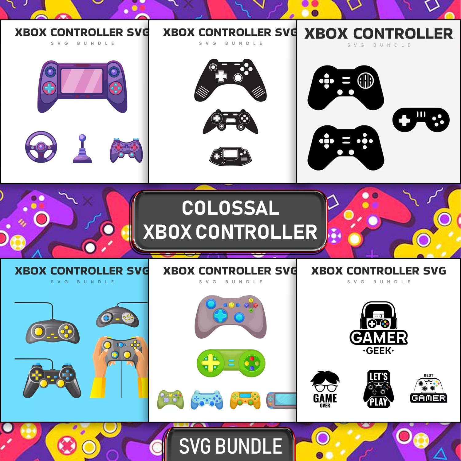 Colossal Xbox Controller SVG Bundle 1500 1500 1.