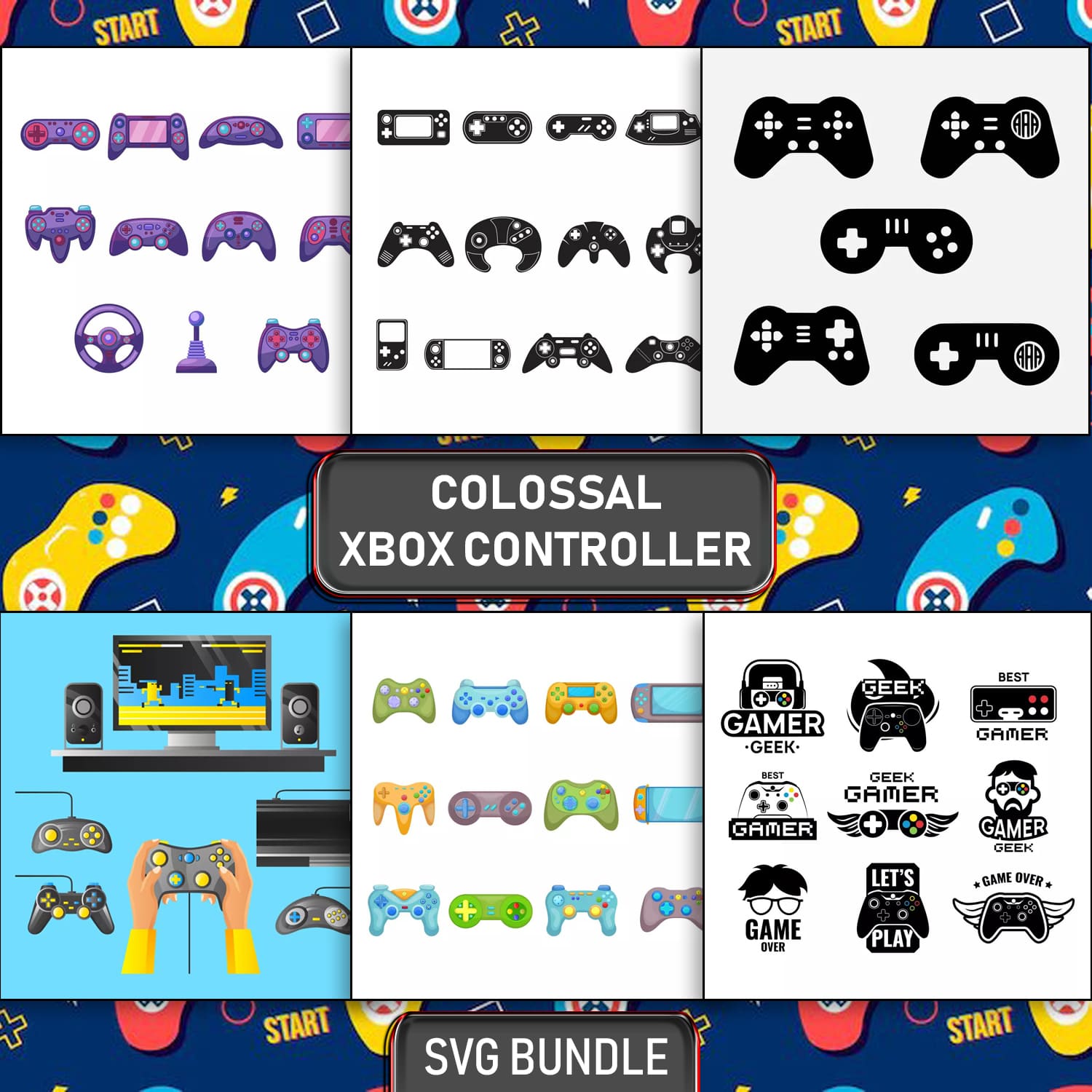 Colossal Xbox Controller SVG Bundle 1500 1500 2.