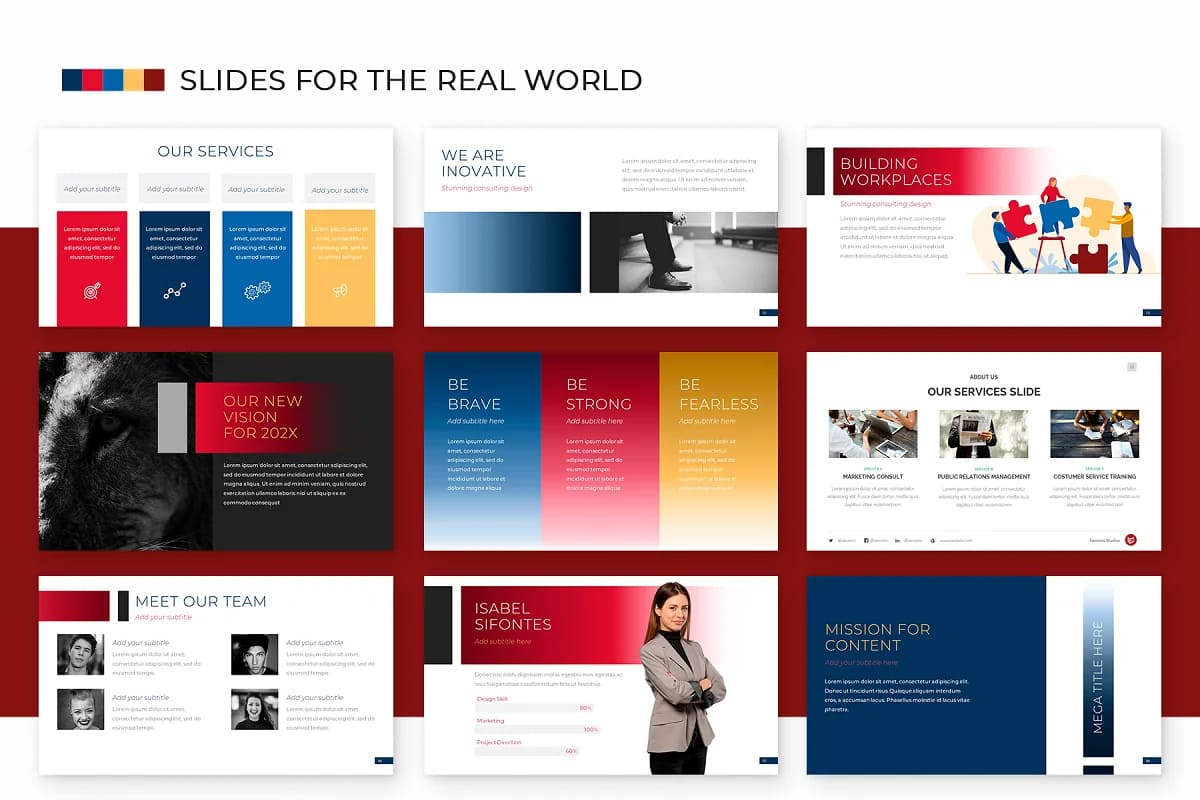 consulting powerpoint presentation pages.