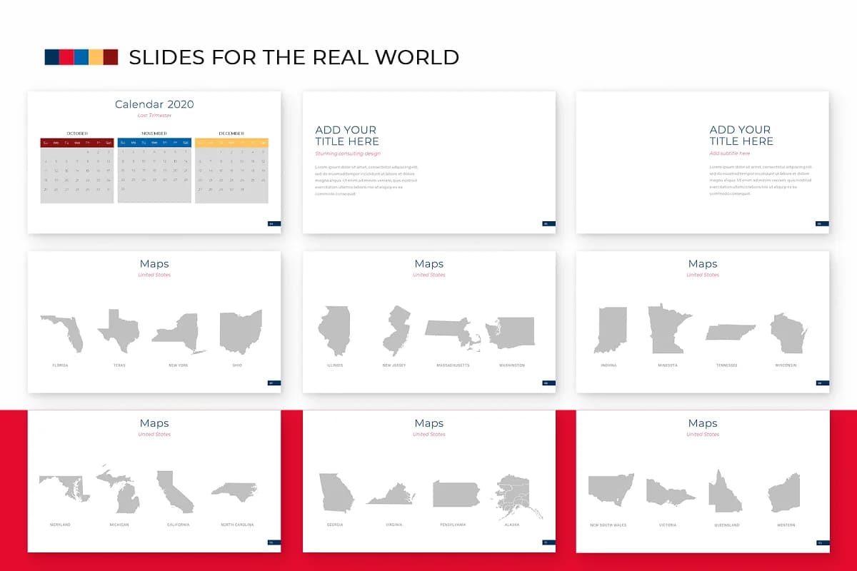 consulting powerpoint presentation, maps slides.