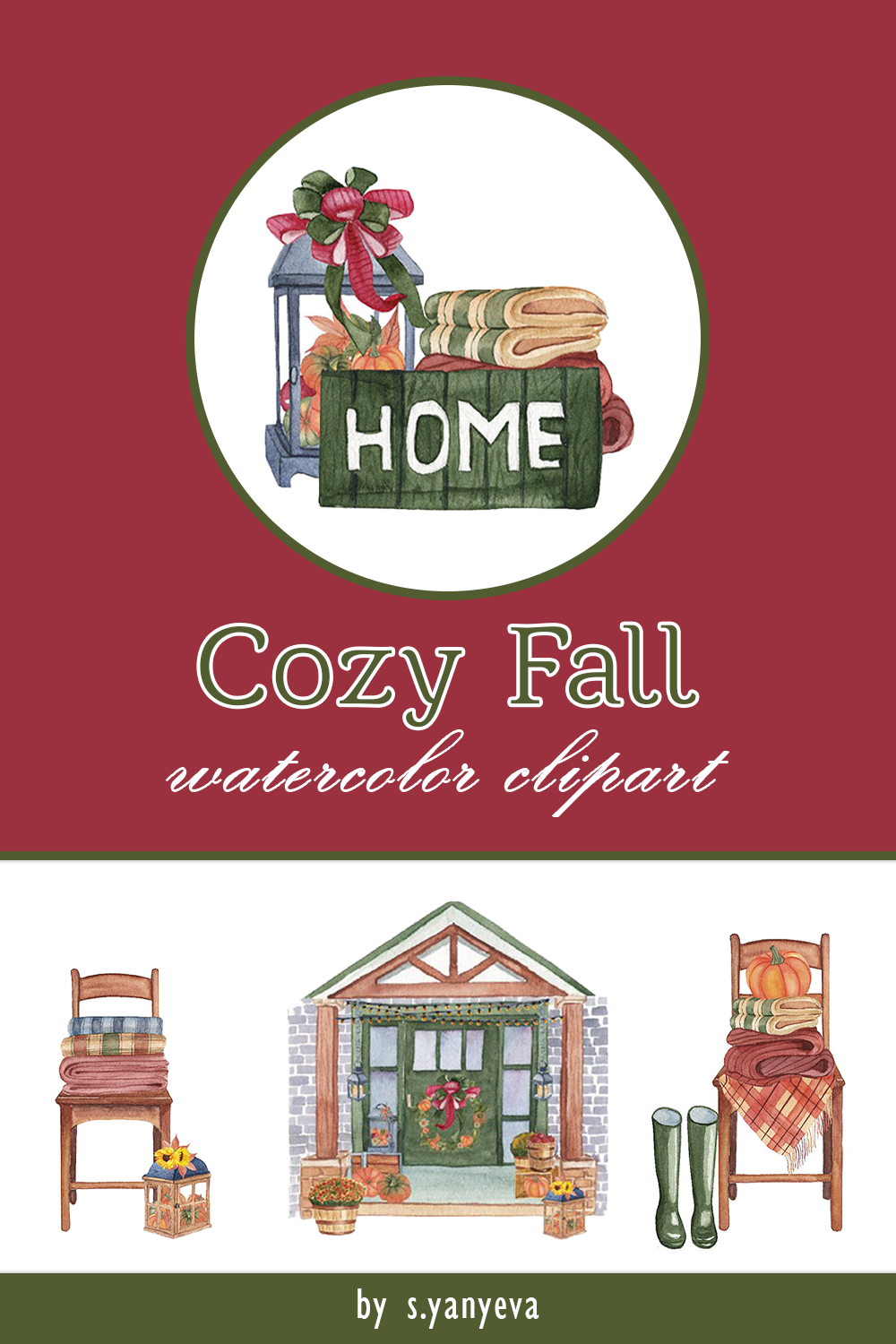 Cozy fall watercolor clipart of pinterest.