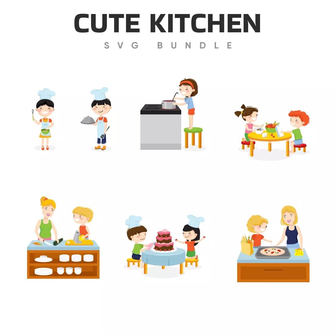 Cute Kitchen SVG Bundle Preview 4.