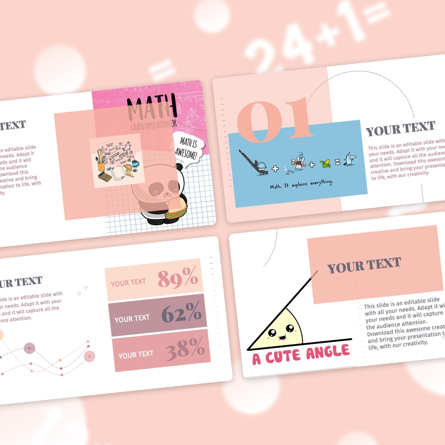 Cute math powerpoint templates preview.