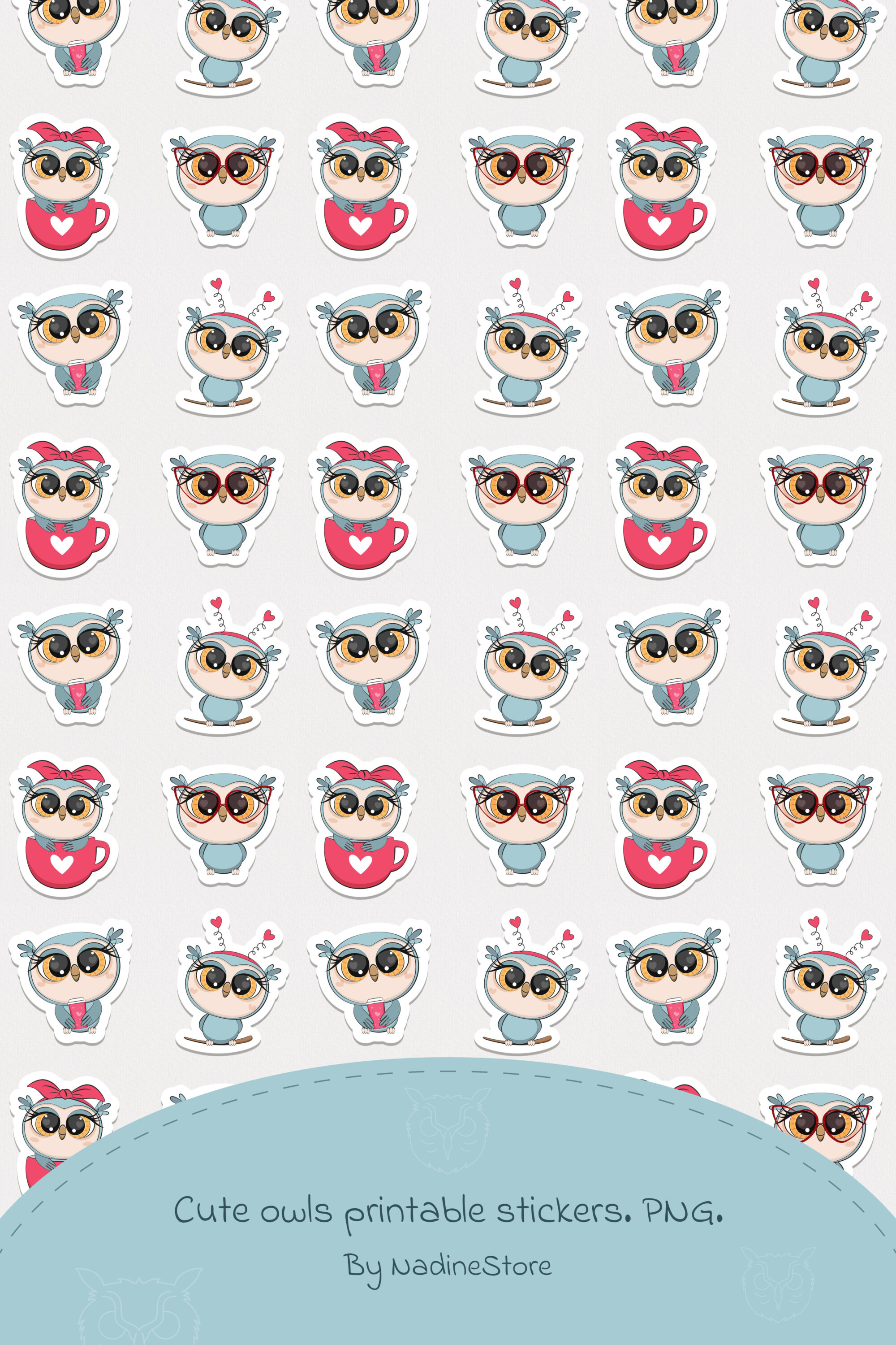 Cute owls printable stickers of pinterest.