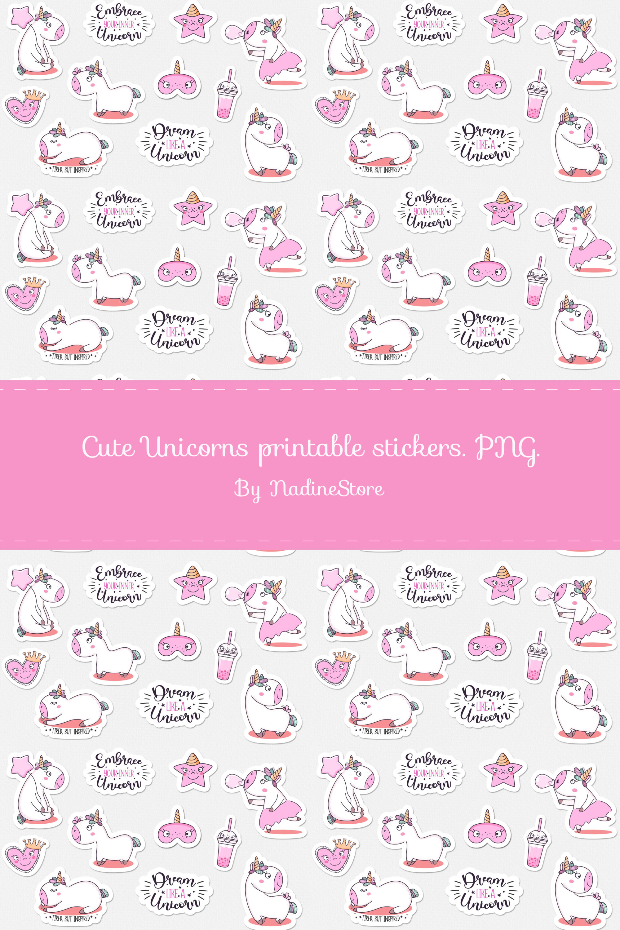 Cute unicorns printable stickers of pinterest.