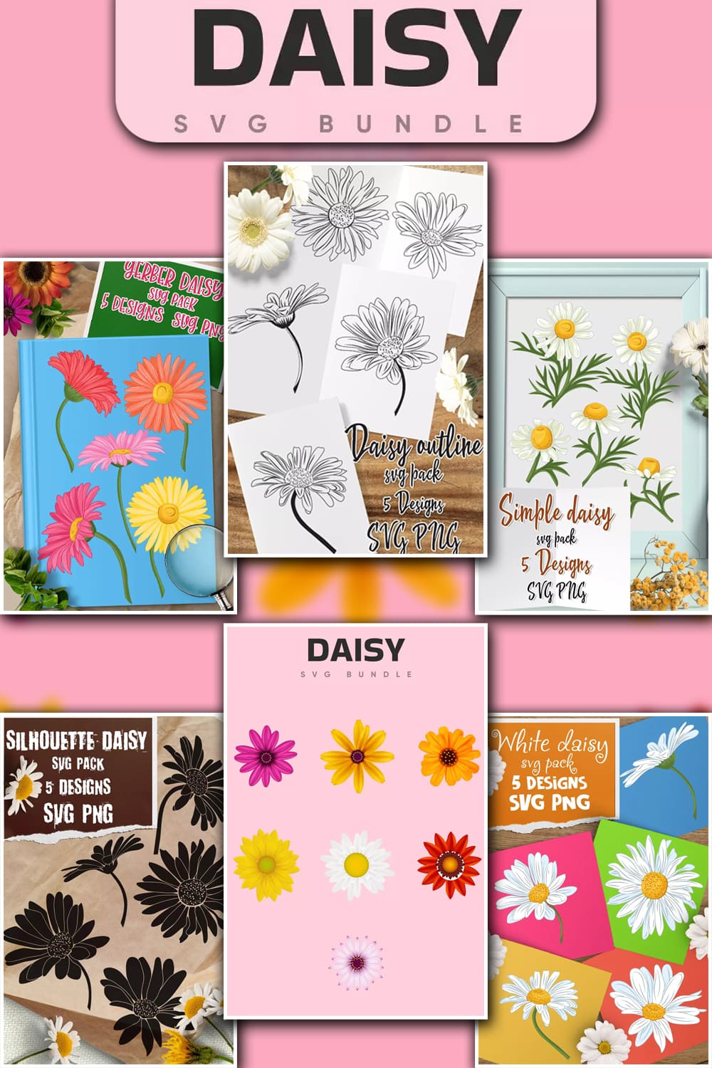 Daisy SVG Bundle Pinterest.