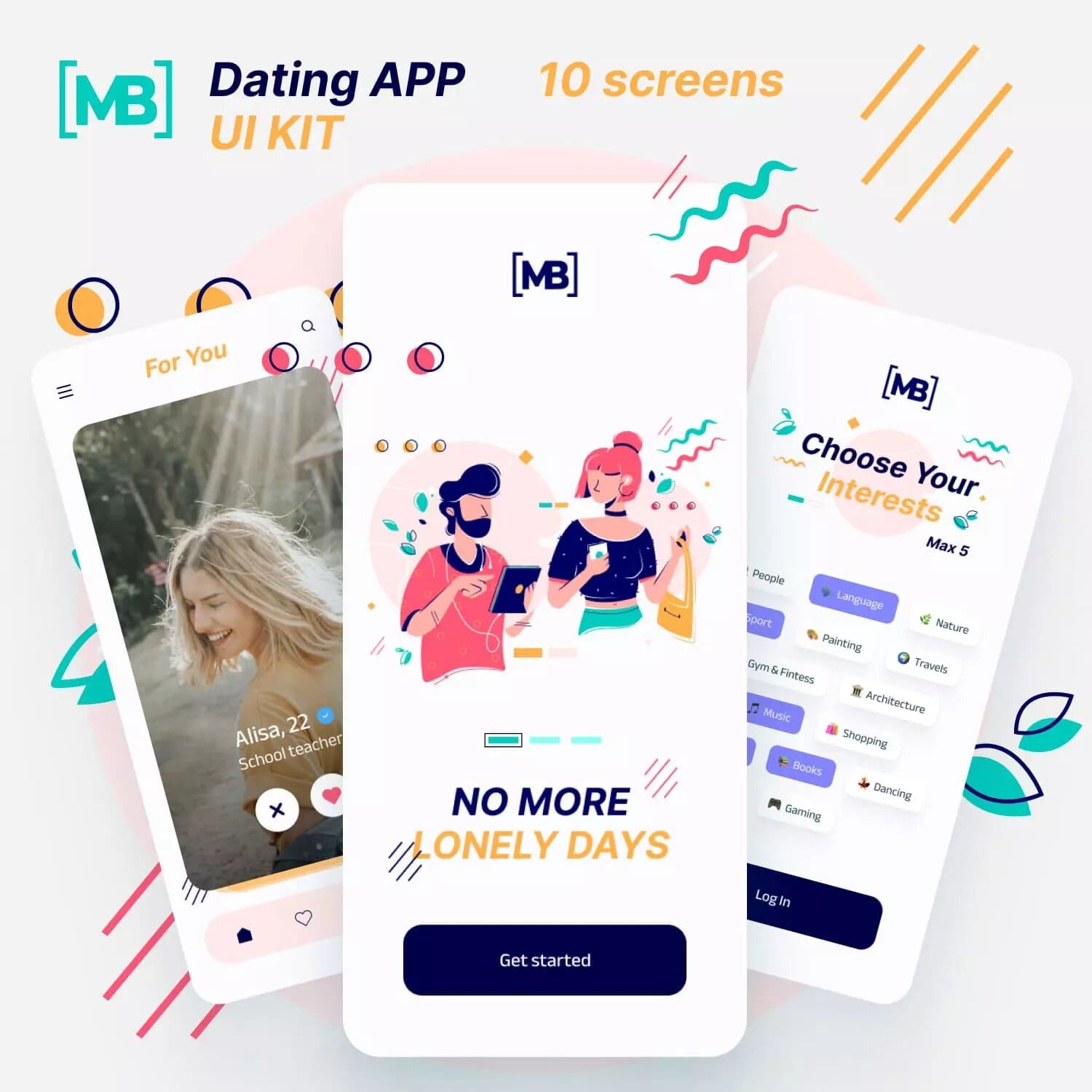 Dating App UI Kit Clean Style Preview 4.