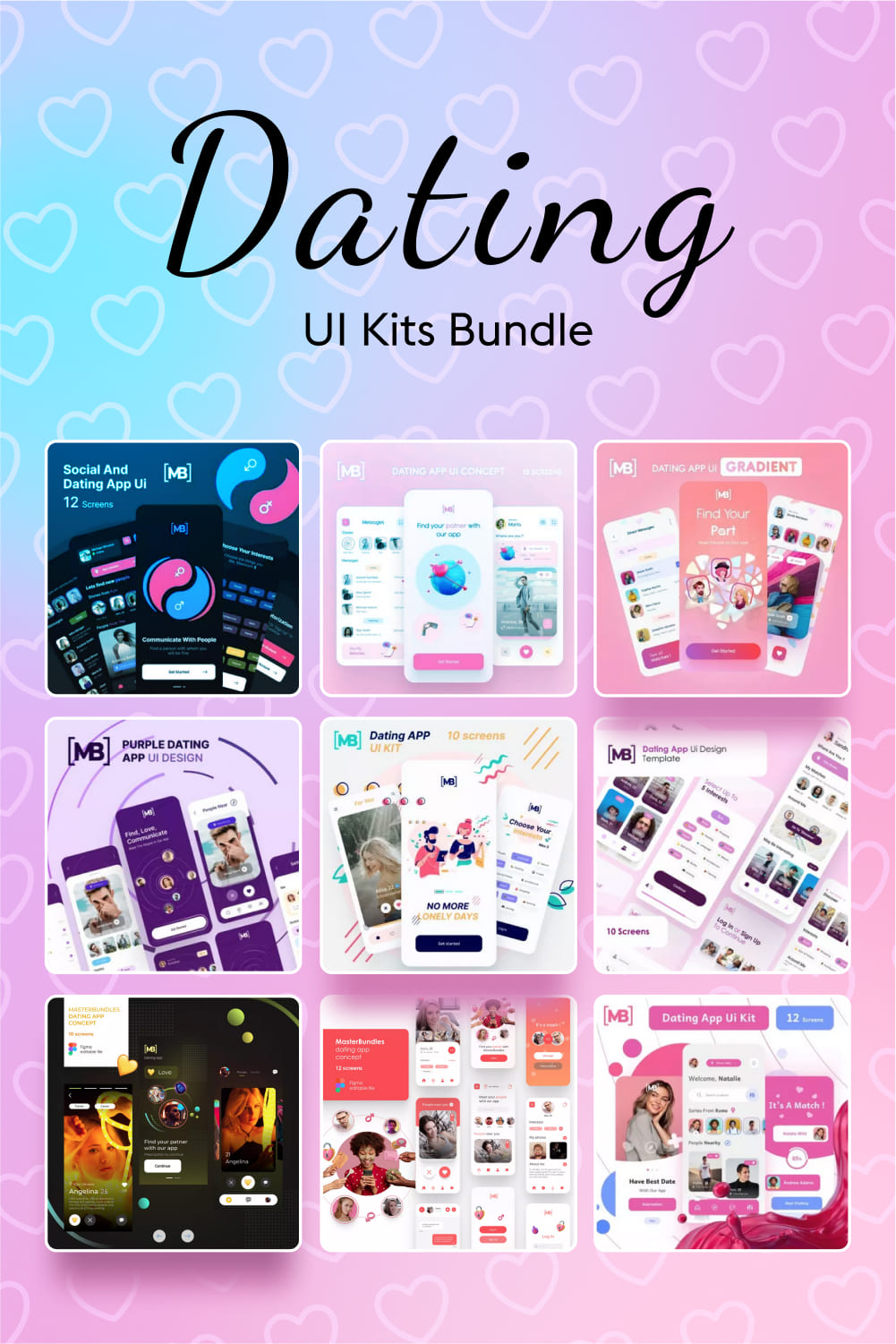 Dating UI Kits Bundle Pinterest.