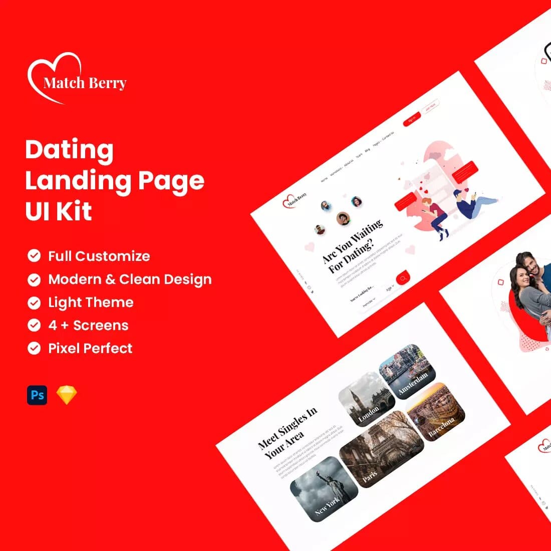 Dating Website UI Kit Preview 1.