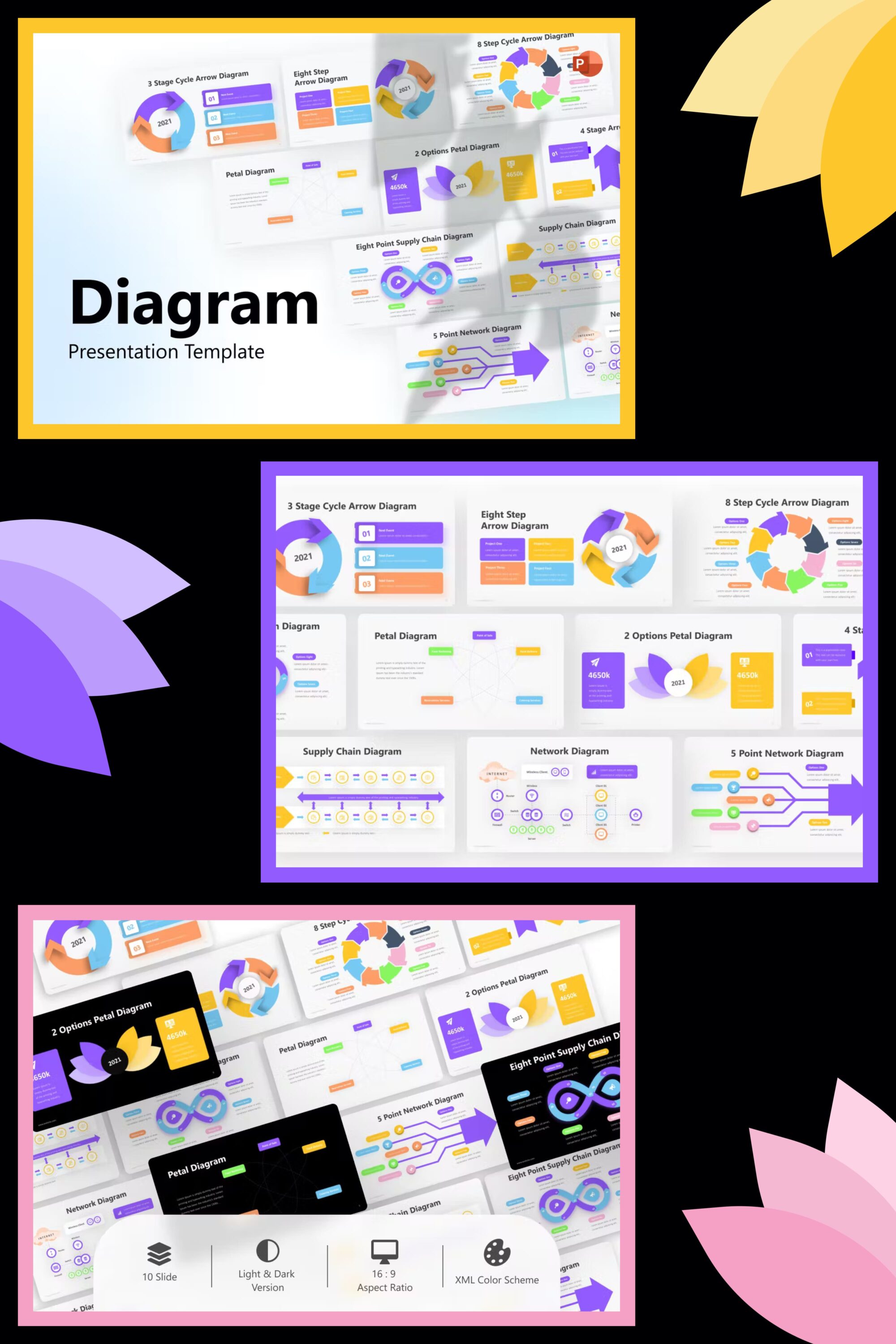 Diagram Infographic Powerpoint Template Preview Pinterest.