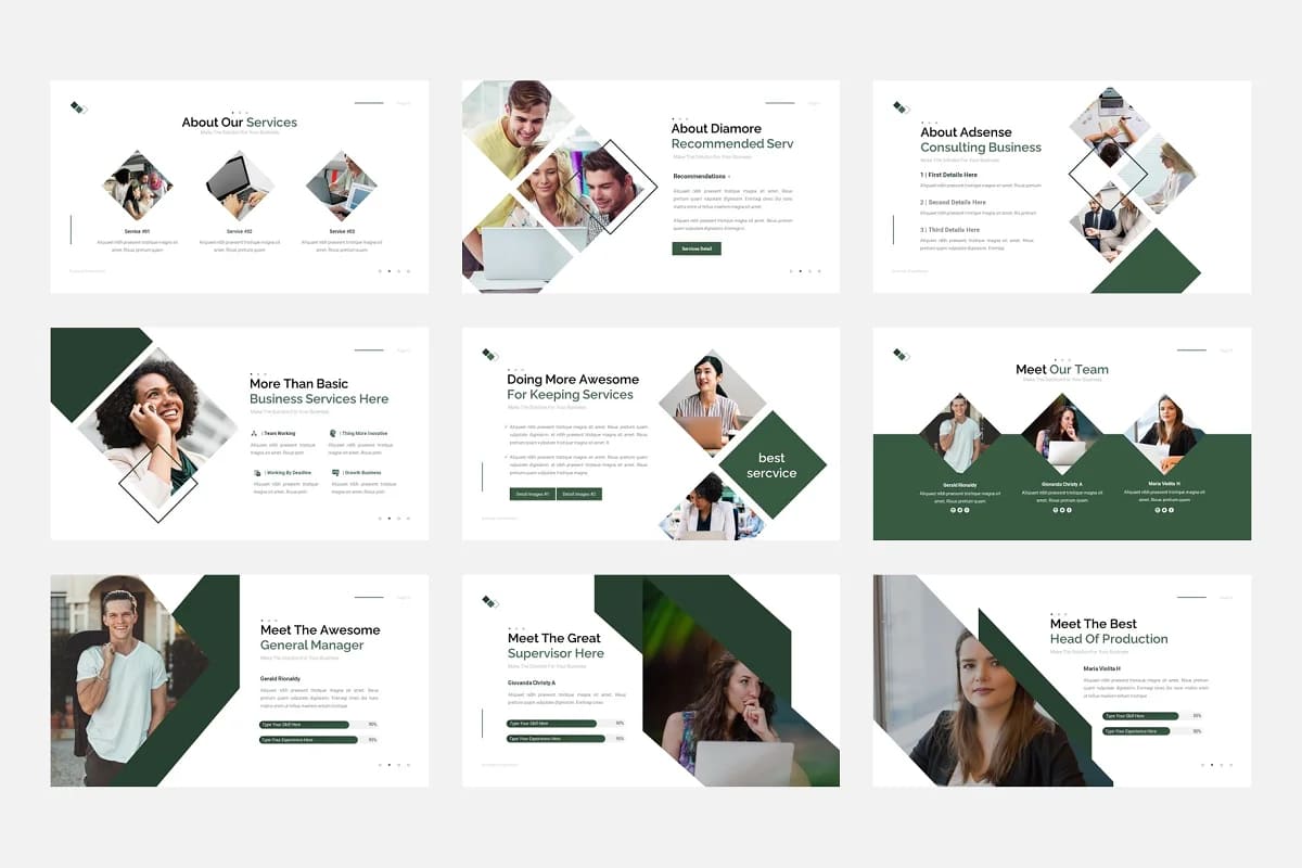 diamore consulting presentation powerpoint template.