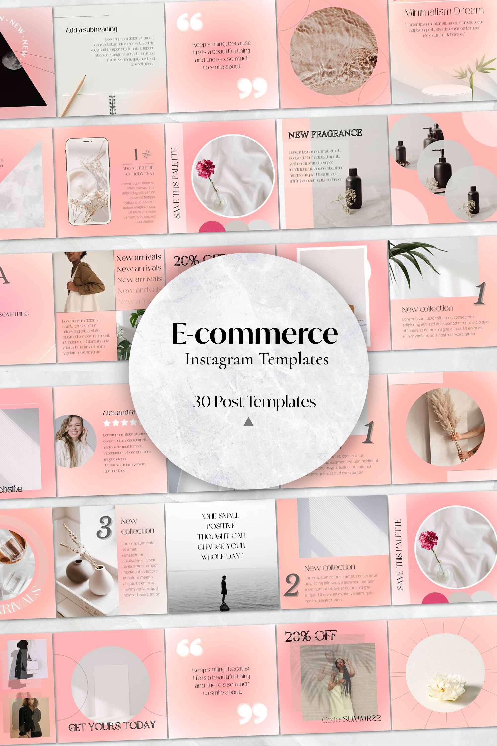 E-commerce instagram templates of pinterest.