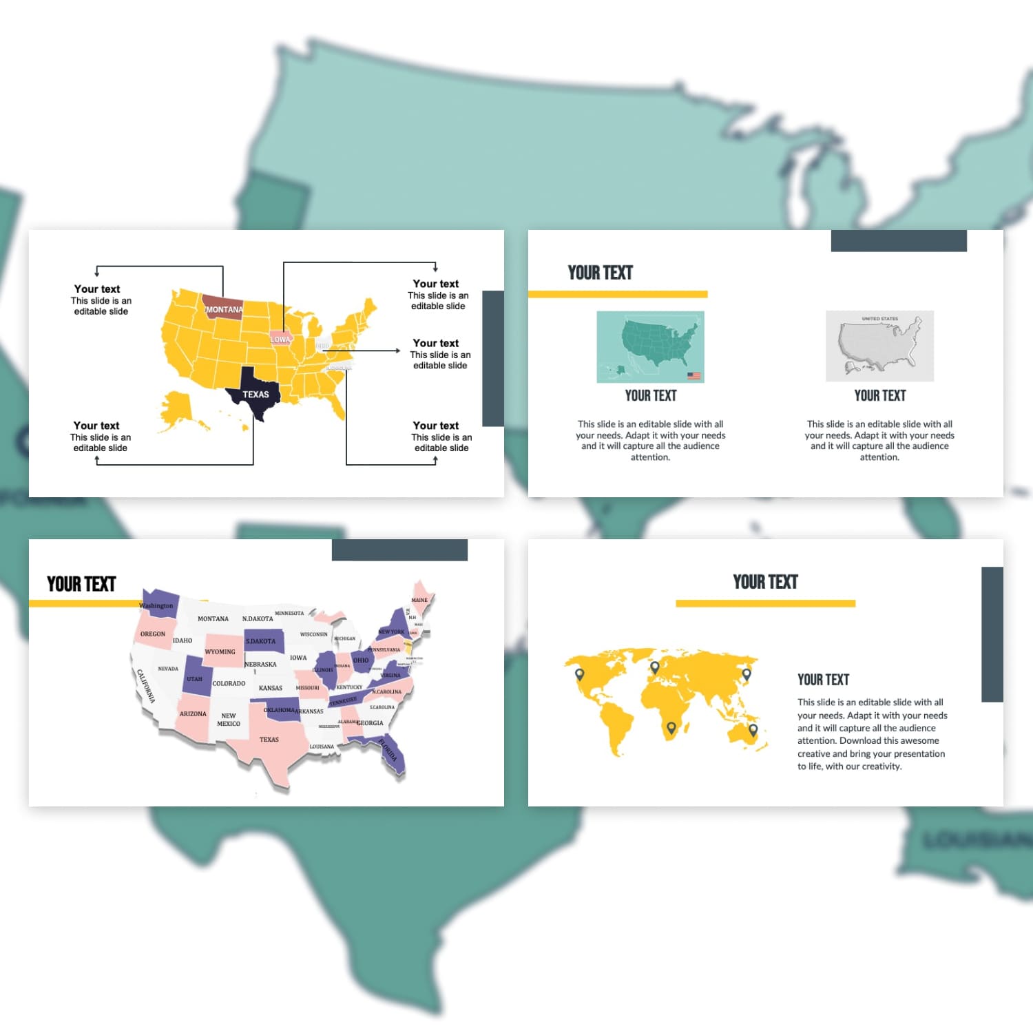 Editable US Map Powerpoint Free 1500 2.