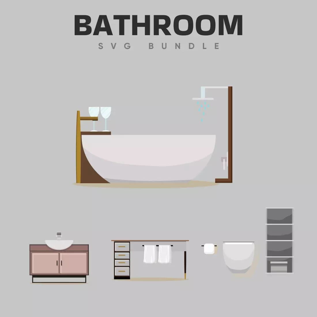 Extensive Bathroom SVG Bundle Preview 3.