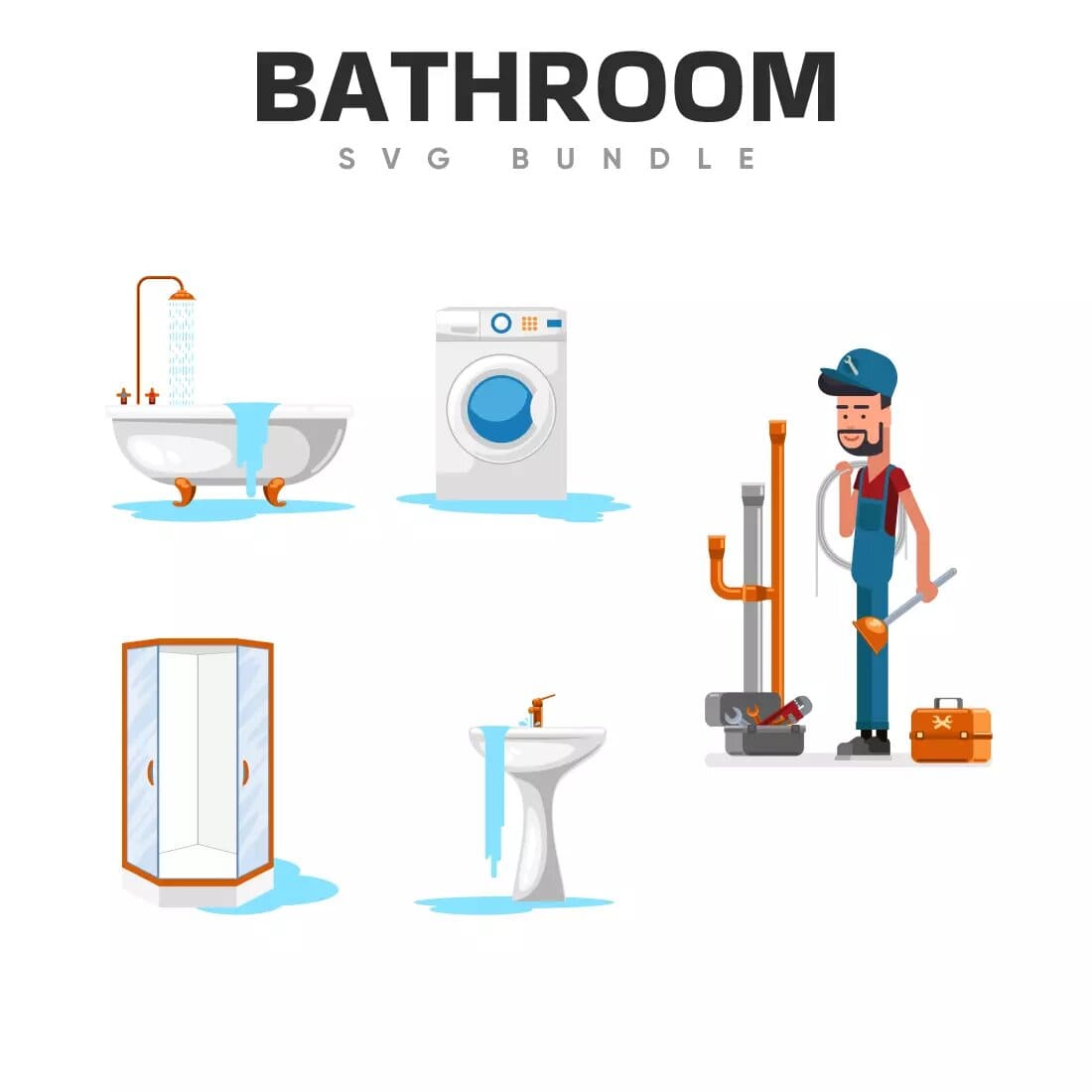 Extensive Bathroom SVG Bundle Preview 7.