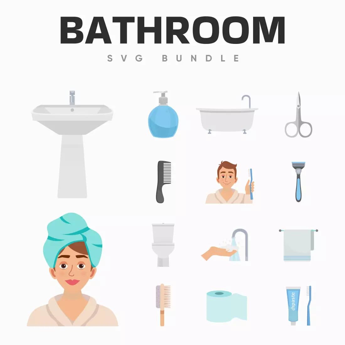 Extensive Bathroom SVG Bundle Preview 9.