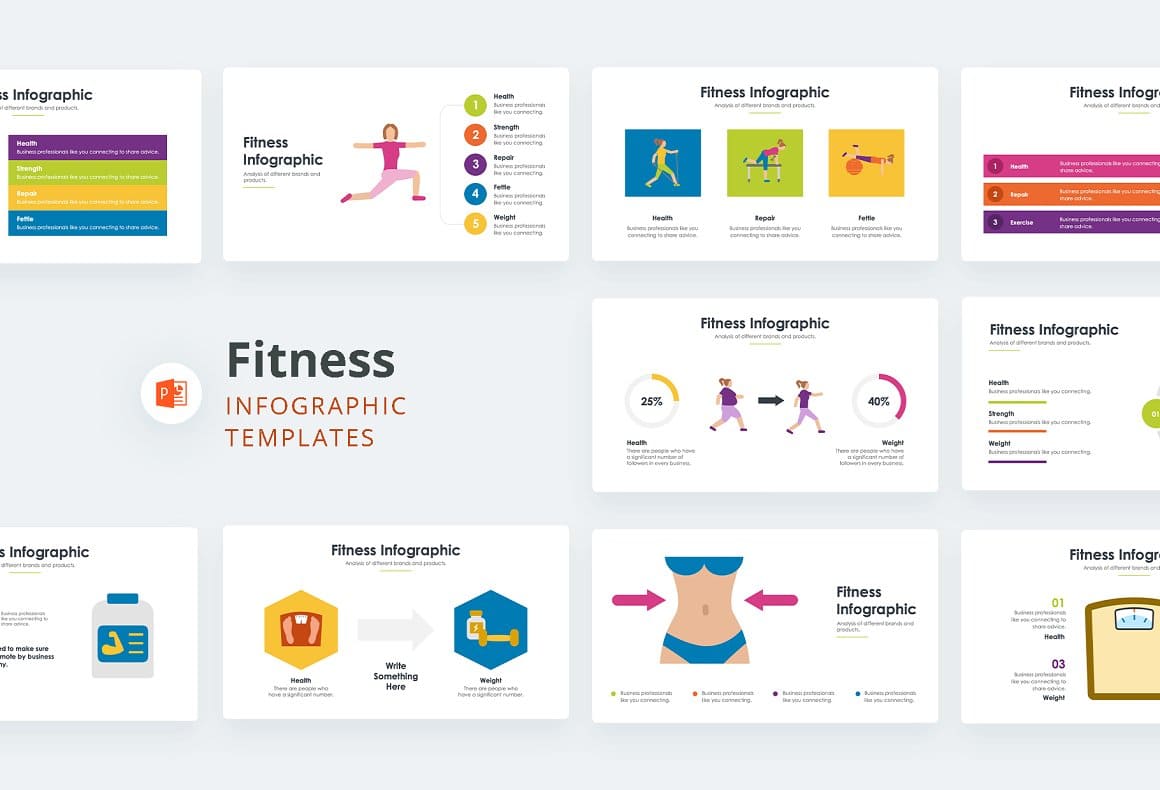 Fitness Infographics Powerpoint 2 Preview 1.