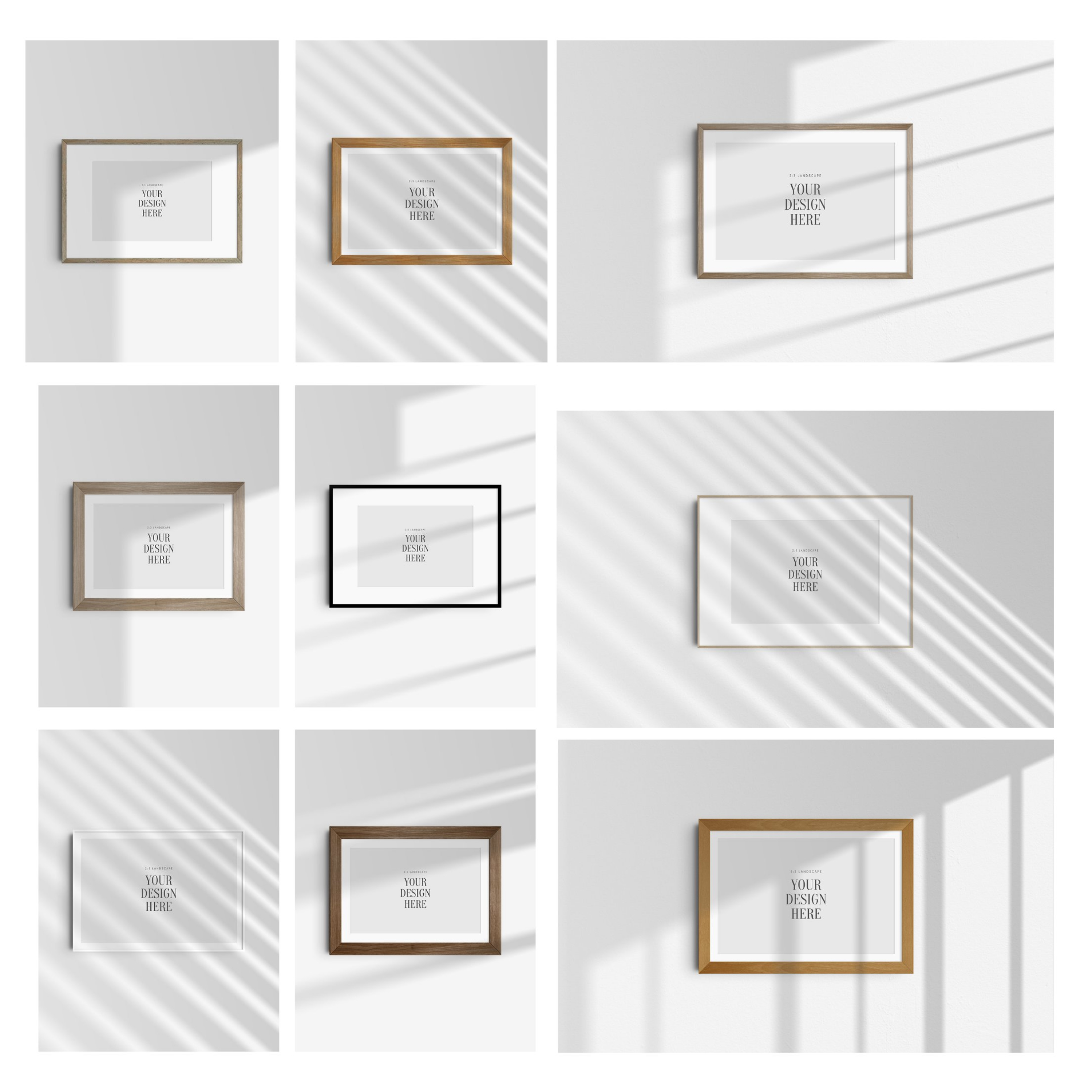 Frame Mockup 2:3 Landscape, Horizontal Frame Mockup