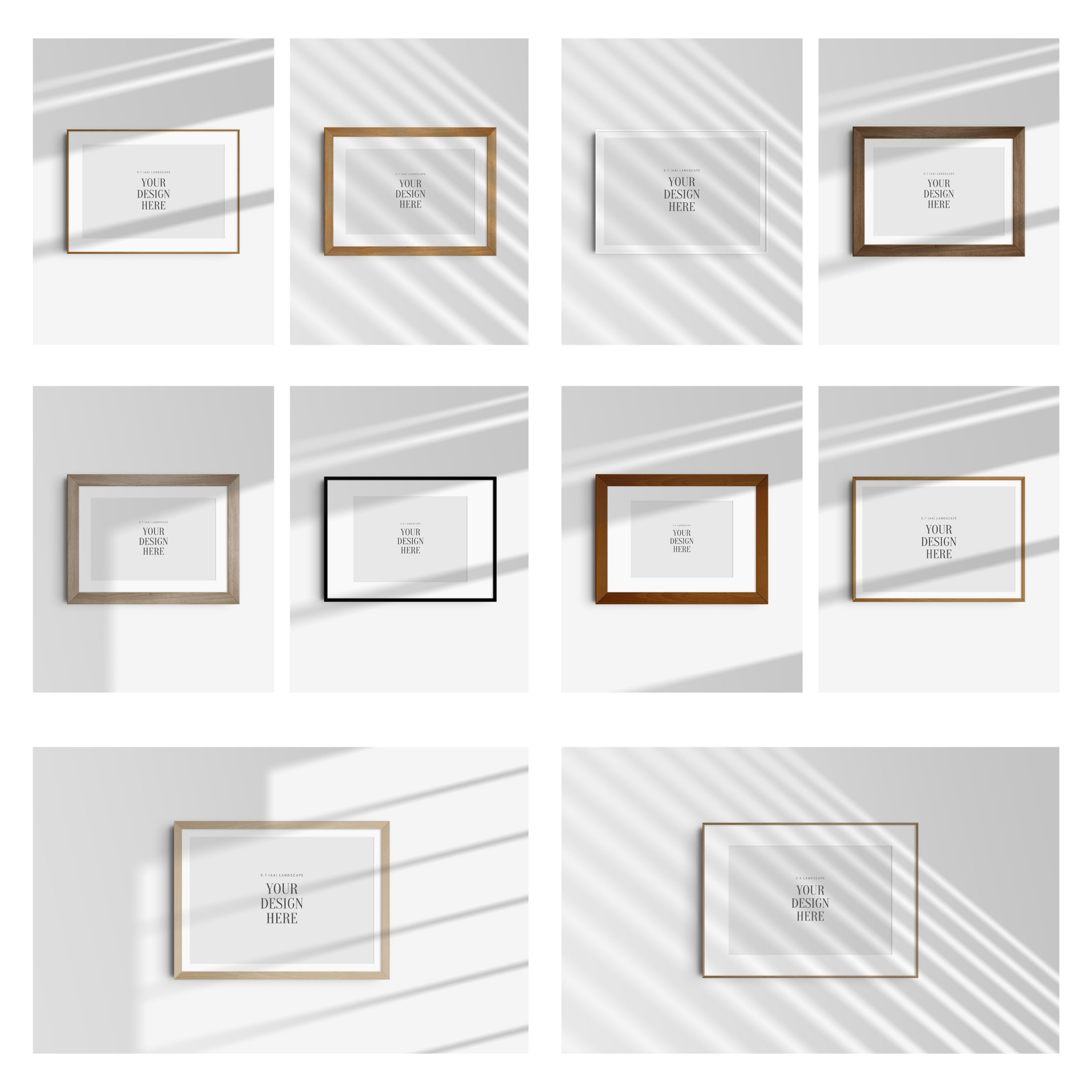 Frame Mockup 2:3 Landscape, Horizontal Frame Mockup