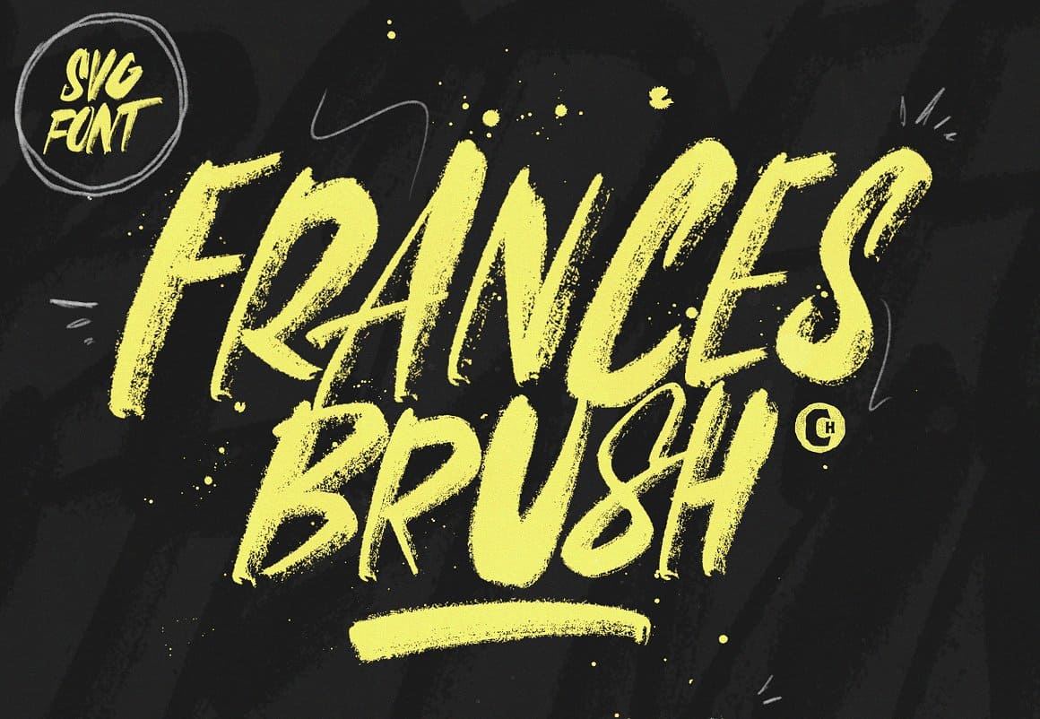 Frances Brush SVG Font Preview 1.
