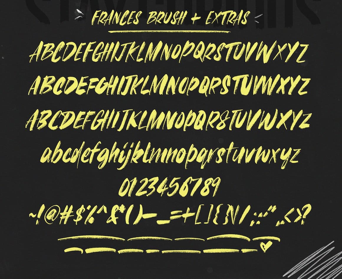 Frances Brush SVG Font Preview 8.