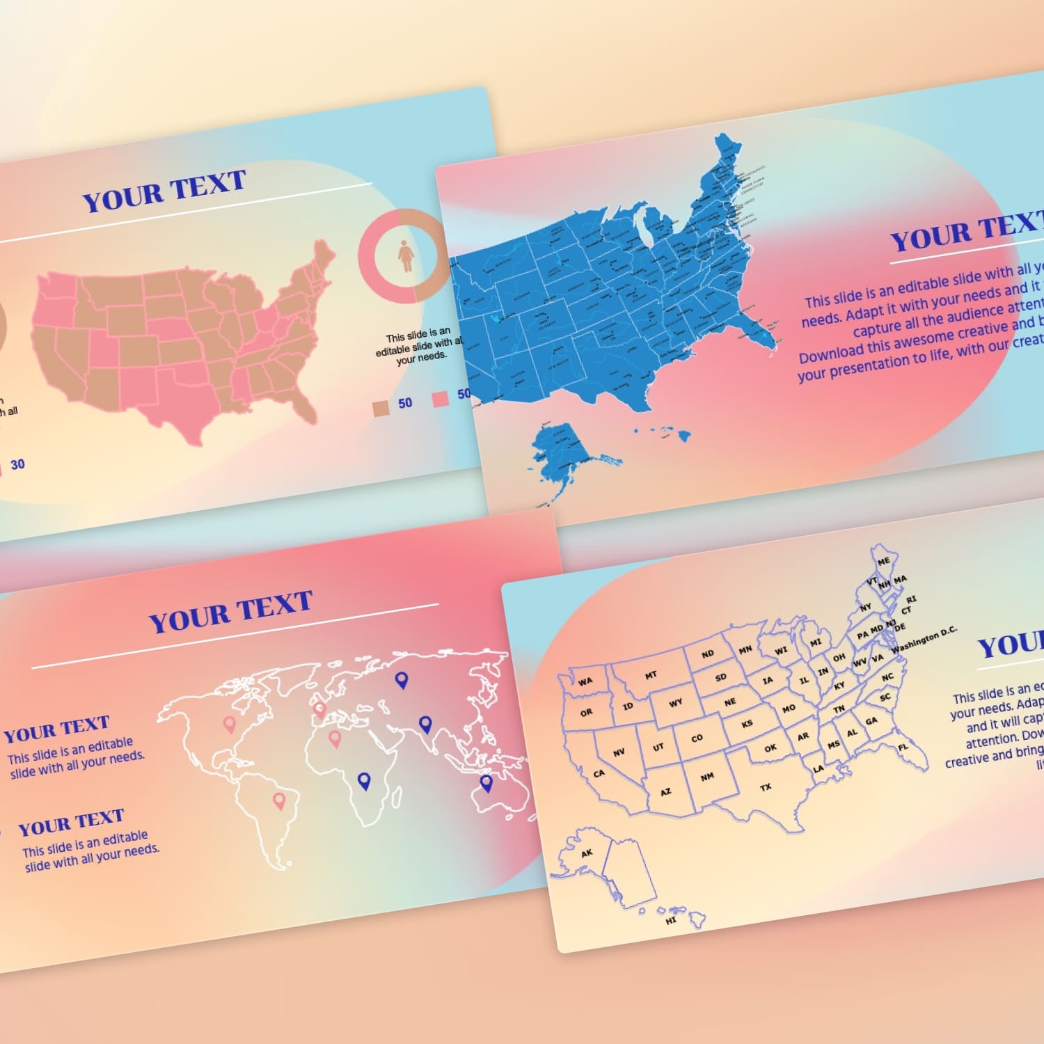 Free Editable US Map Powerpoint Template 1500 2.