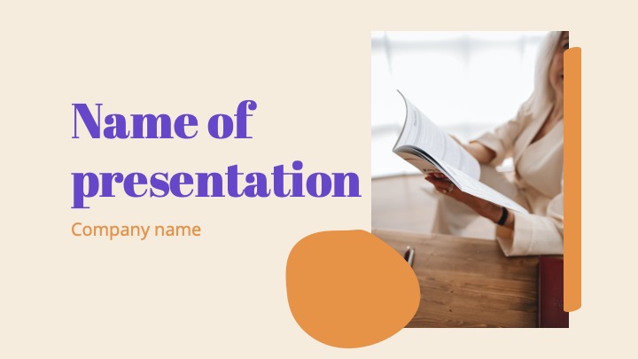 The name of the presentations with the book is a person on a slide.