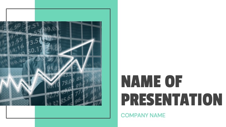 The title of the presentation with the graph on the green frame.