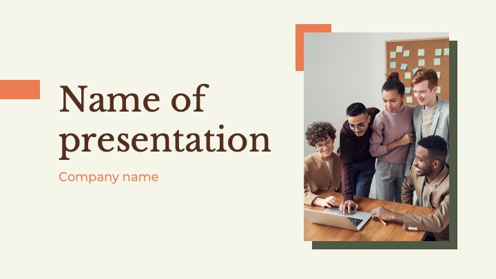 The name of the presentation from the image of a group of people.