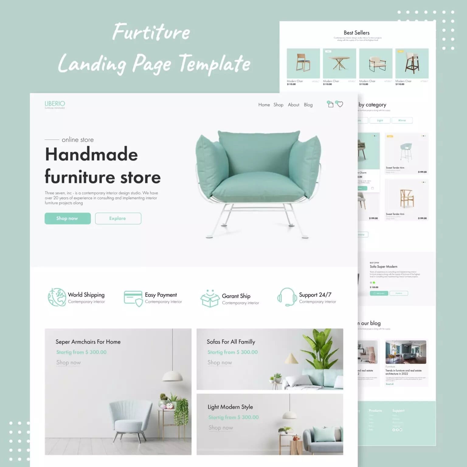 Furniture Landing Page Template Preview 7.