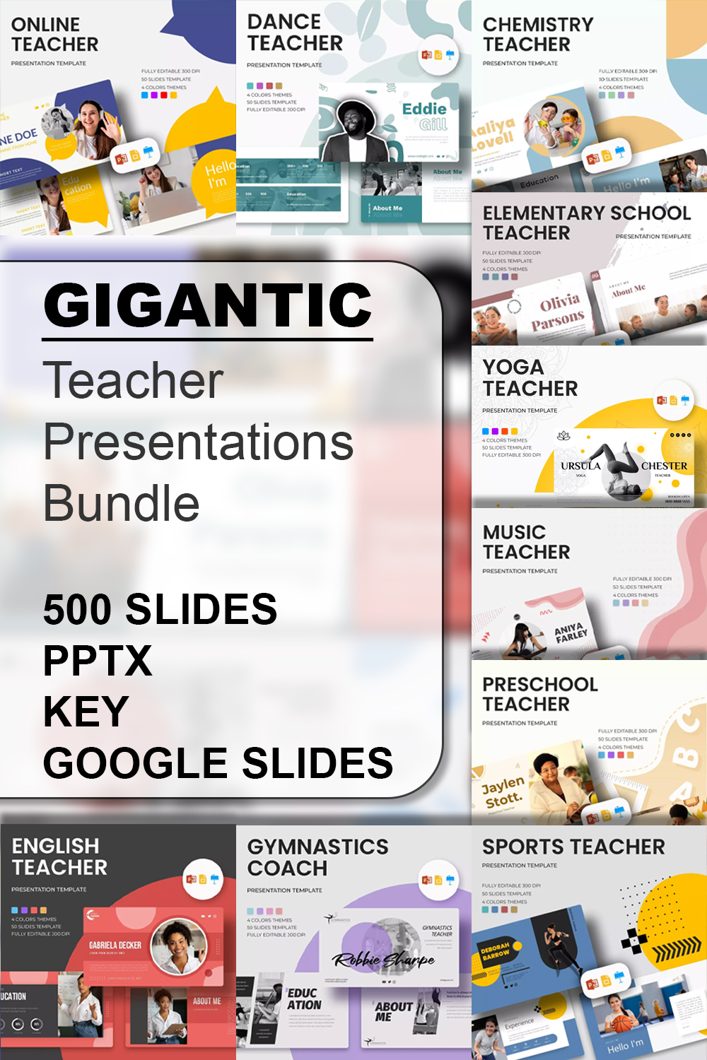 Gigantic Teacher Presentations Bundle 500 Slides PPTX Key Google Slides Pinterest.