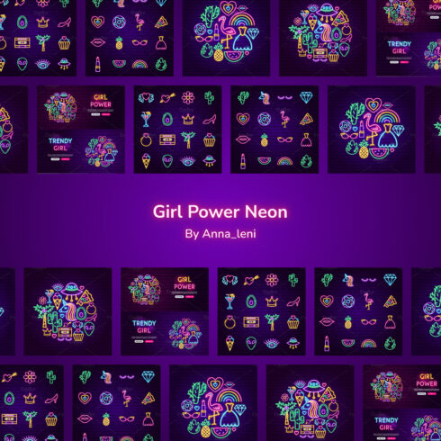 Girl power neon image preview.