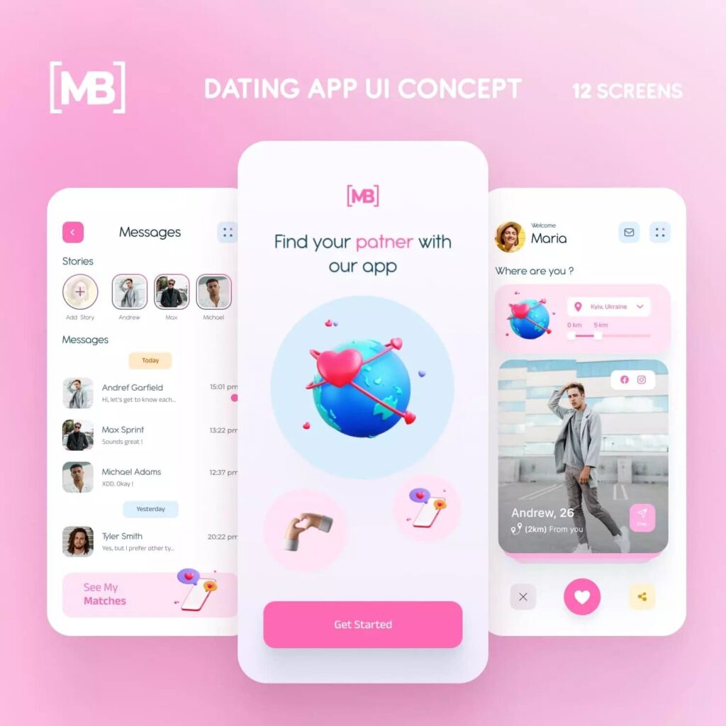 Dating UI Kits Bundle – MasterBundles