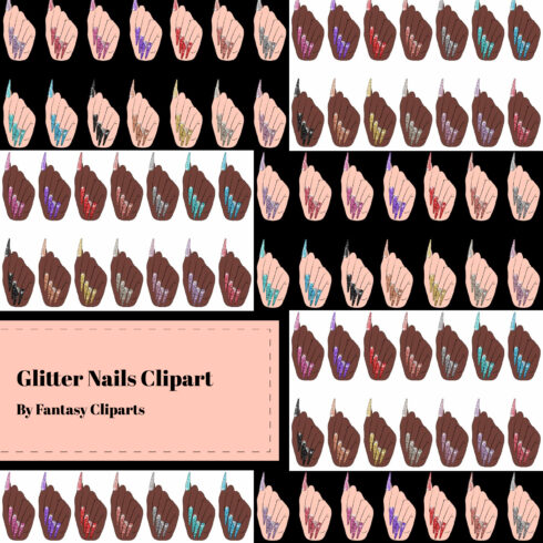 Preview glitter nails clipart.