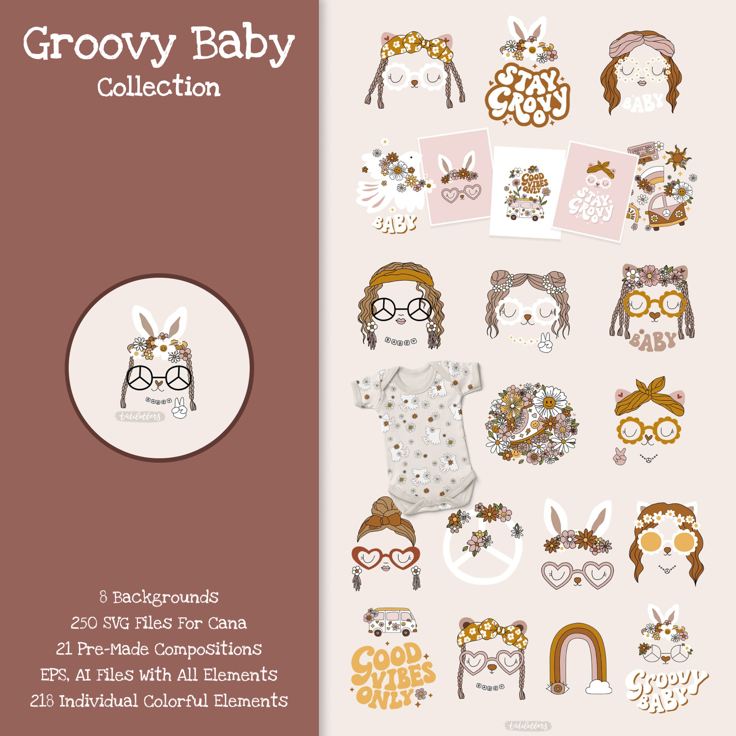 Prints of groovy baby collection.